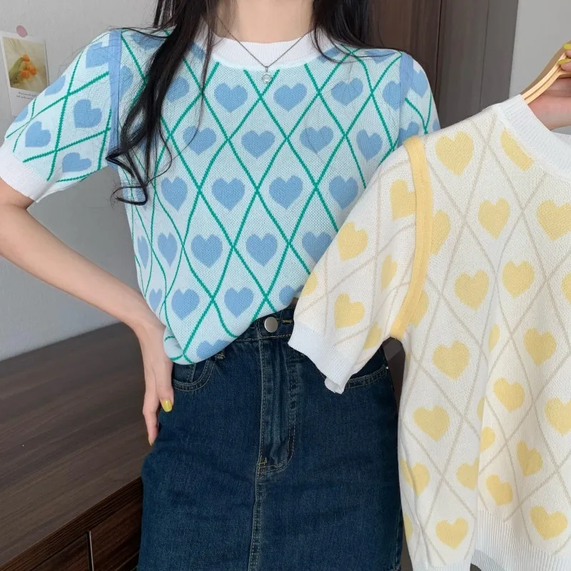 New Summer Women Girls Europe And America Round Neck Fashion Retro Grid Print Short Sleeve Beach Sunscreen Sports Outdoor Tops
New Summer Women Girls Europe And America Round Neck Fashion Retro Grid Print Short Sleeve Beach Sunscreen Sports Outdoor Tops