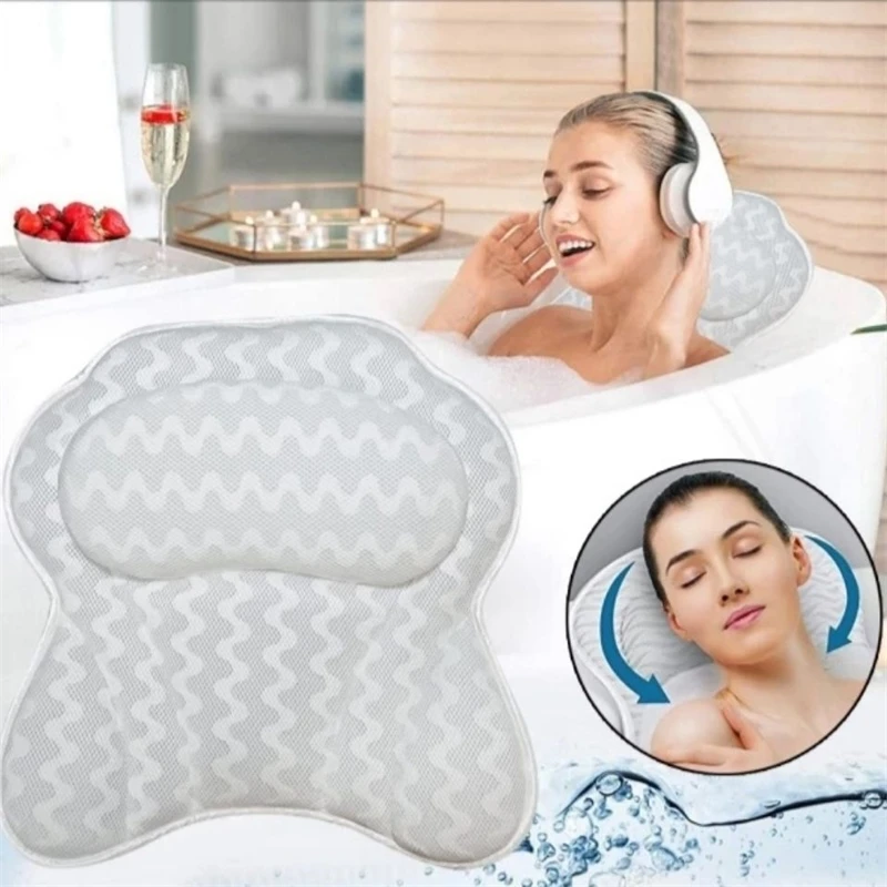 Bath Pillow Ergonomic Bathtub Cushion For Neck Head Shoulder Pillow With Mesh For Neck And Back Support Home Bathroom Supplies
Bath Pillow Ergonomic Bathtub Cushion For Neck Head Shoulder Pillow With Mesh For Neck And Back Support Home Bathroom Supplies