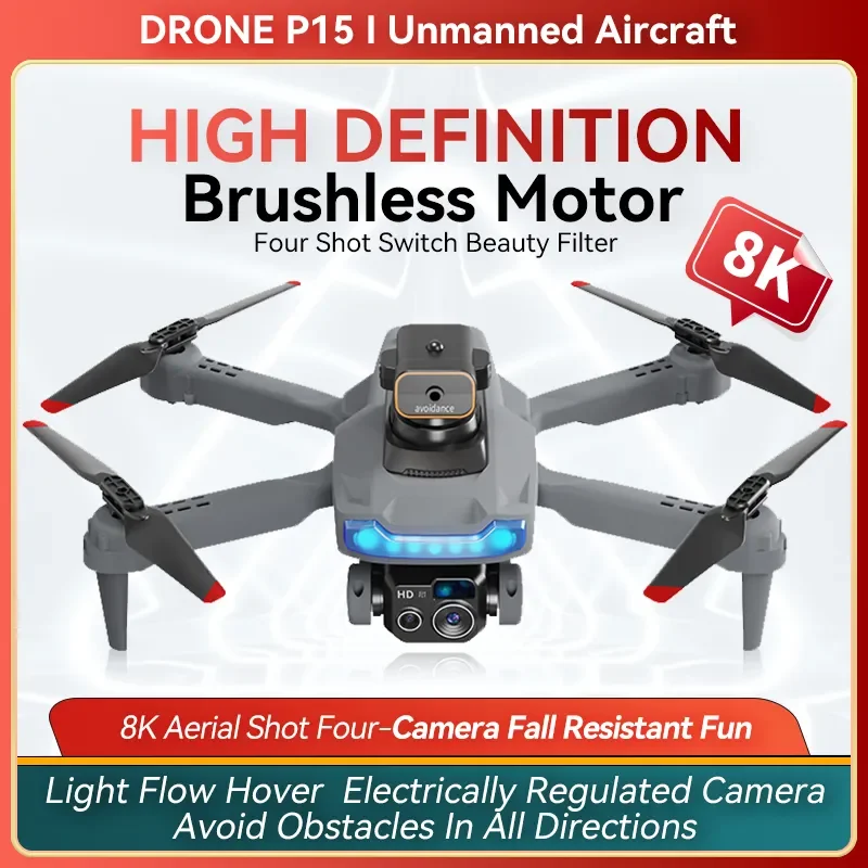 P15 8K Aerial Vehicle Unmanned Automatic Return HD Aerial Photography Dual Camera Remote Control Aircraft Toy Gift
P15 8K Aerial Vehicle Unmanned Automatic Return HD Aerial Photography Dual Camera Remote Control Aircraft Toy Gift