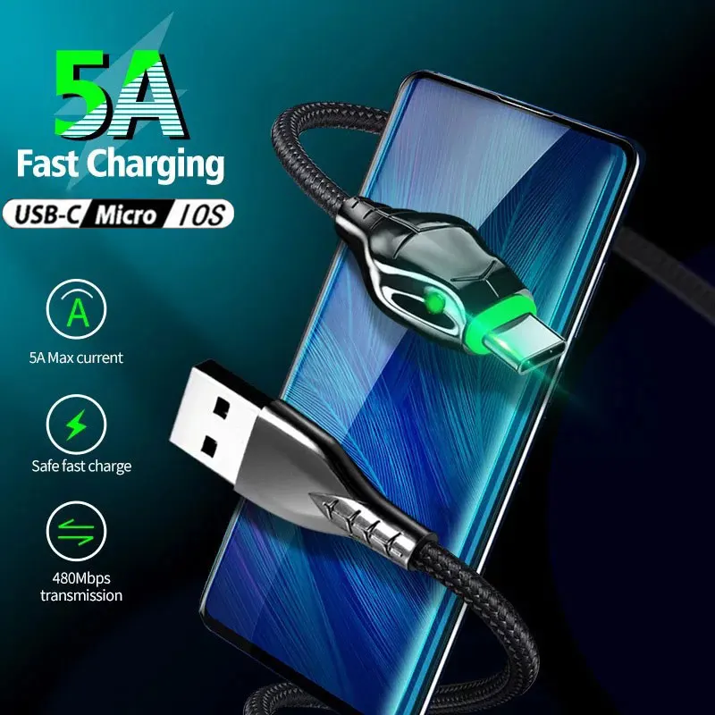 5A USB Type C Cable Wire For Samsung S10 S20 Xiaomi mi 11 Mobile Phone Fast Charging USB C Cable Type-C Charger Micro USB Cable
5A USB Type C Cable Wire For Samsung S10 S20 Xiaomi mi 11 Mobile Phone Fast Charging USB C Cable Type-C Charger Micro USB Cable
