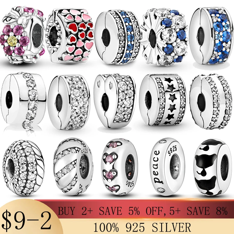 DIY Fashion 925 Sterling Silver CZ Pave Pattern Star Heart Zircon Clip Charms Beads Stopper fit Classic Bracelet Women Jewelry
DIY Fashion 925 Sterling Silver CZ Pave Pattern Star Heart Zircon Clip Charms Beads Stopper fit Classic Bracelet Women Jewelry