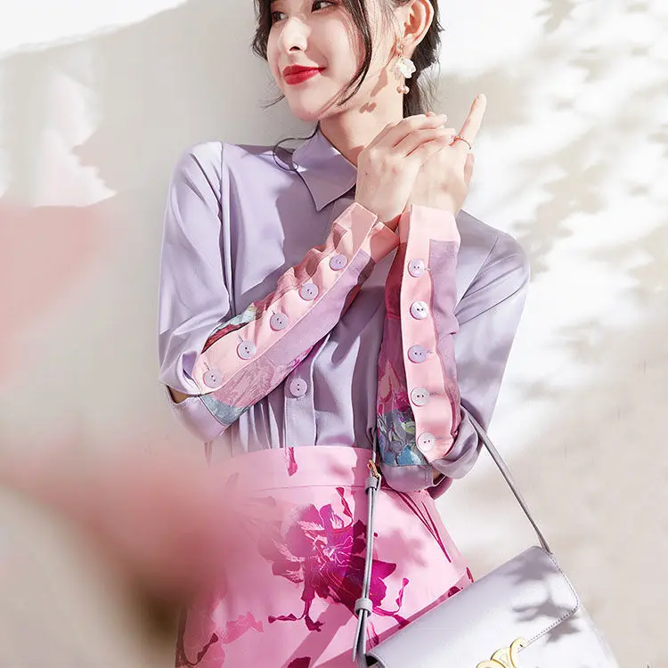 2022 Women Spring Autumn New Long Sleeve Loose Shirts Female Patchwork Chiffon Shirts Ladies Casual Single Breasted Shirts O247
2022 Women Spring Autumn New Long Sleeve Loose Shirts Female Patchwork Chiffon Shirts Ladies Casual Single Breasted Shirts O247