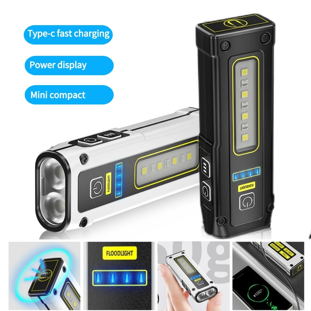 LED COB Flashlight Multifunctional Mini Flashlight Searchlight Type-c Charging Portable Lantern Waterproof for Outdoor Equipment
LED COB Flashlight Multifunctional Mini Flashlight Searchlight Type-c Charging Portable Lantern Waterproof for Outdoor Equipment