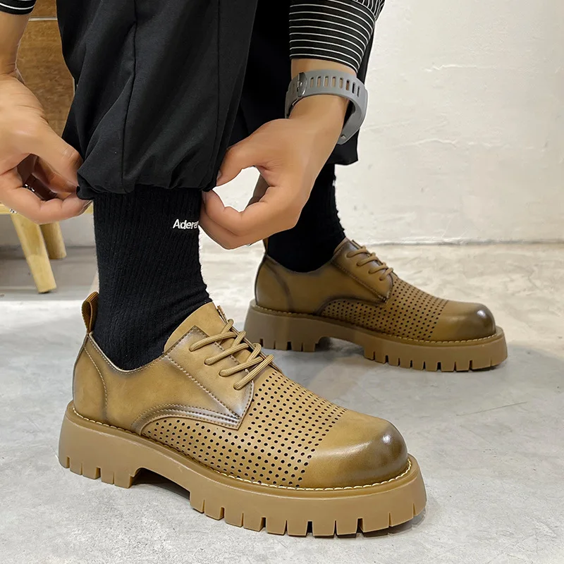 Summer Man Leather Shoes Rubber Sole Man Business Dress Shoes Hollow Out Breathable Man Office Shoes Retro Black Men Party Shoes
Summer Man Leather Shoes Rubber Sole Man Business Dress Shoes Hollow Out Breathable Man Office Shoes Retro Black Men Party Shoes