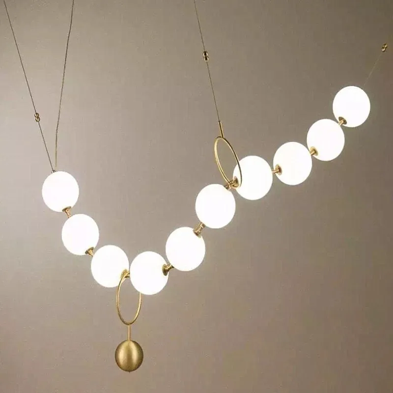 Modern White Glass Ball Pendant Lamp For Restaurant Hall Creative Necklace Design Decro Light Fixtures With 8 Bulbs
Modern White Glass Ball Pendant Lamp For Restaurant Hall Creative Necklace Design Decro Light Fixtures With 8 Bulbs