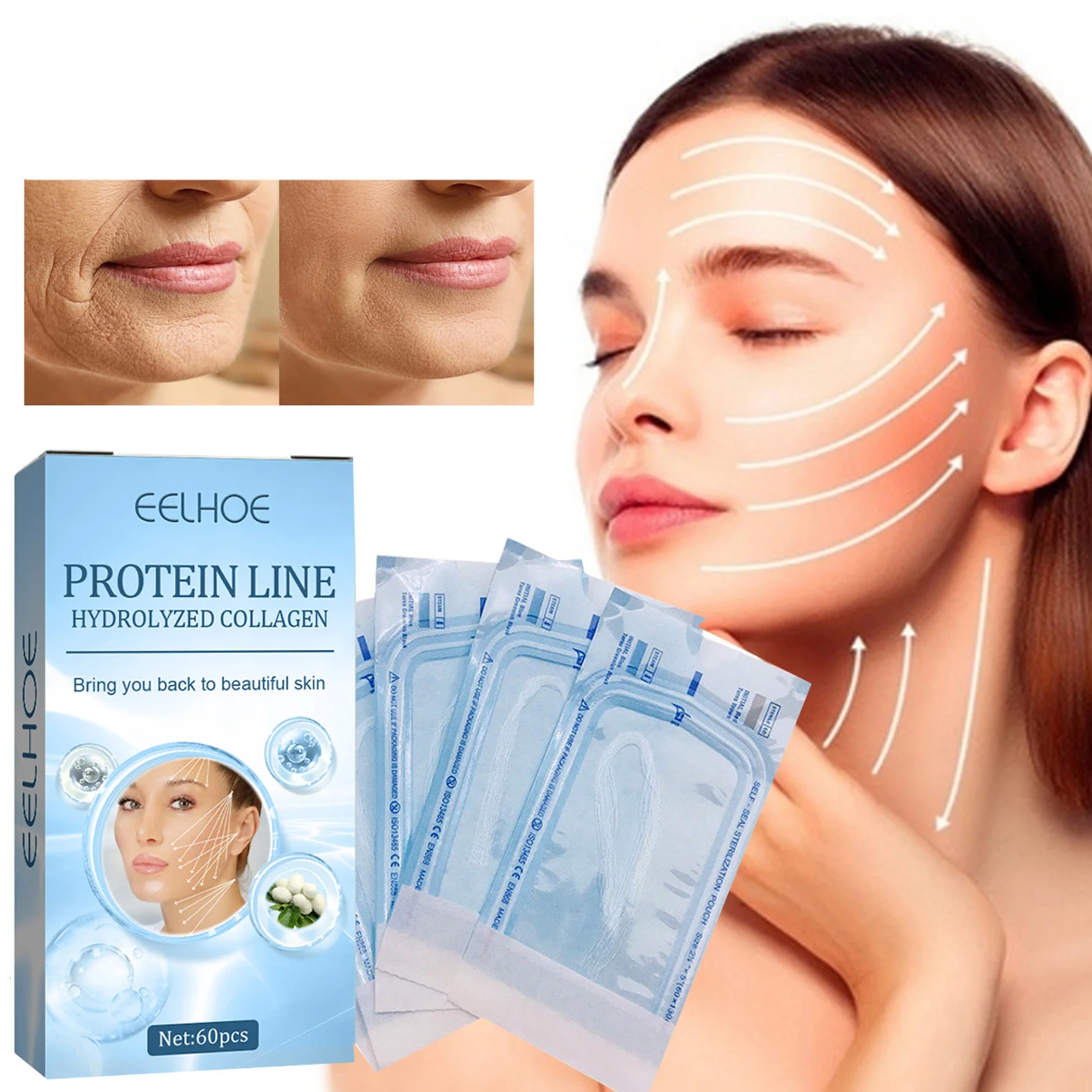 Face Lifting Threads 60pcs Protein Peptide Face Filler Absorbable Silk Collagen Kit Protein Thread Lift Plump Silk Fibroin Line
Face Lifting Threads 60pcs Protein Peptide Face Filler Absorbable Silk Collagen Kit Protein Thread Lift Plump Silk Fibroin Line