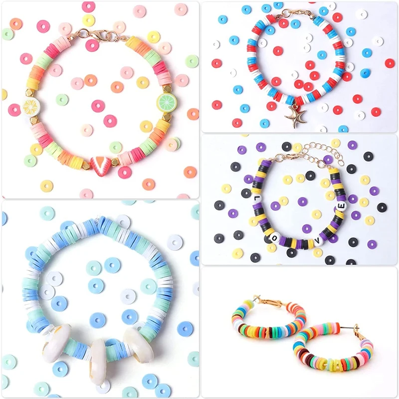 New 3000 Clay Beads For Bracelet Making, Polymer Clay Flat Round Spacer Bead Kit With Letter Fruit Beads Accessories
New 3000 Clay Beads For Bracelet Making, Polymer Clay Flat Round Spacer Bead Kit With Letter Fruit Beads Accessories