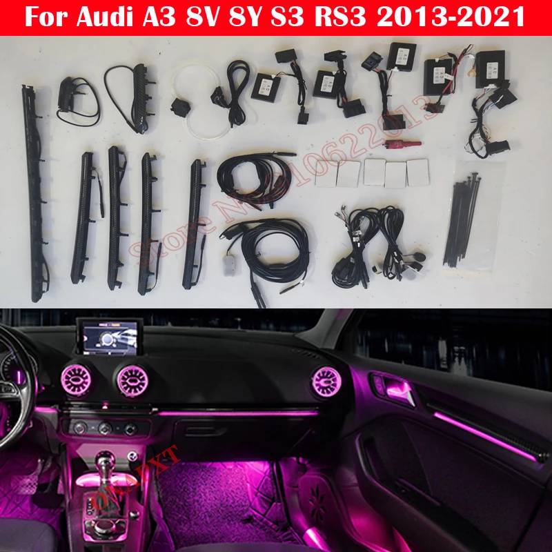 Car Strip For Audi A3 8V 8Y S3 RS3 2013-2021 MQB Dashboard Air Vent Decorative Ambient Light LED Atmosphere Nozzle Lamp 30-Color
Car Strip For Audi A3 8V 8Y S3 RS3 2013-2021 MQB Dashboard Air Vent Decorative Ambient Light LED Atmosphere Nozzle Lamp 30-Color