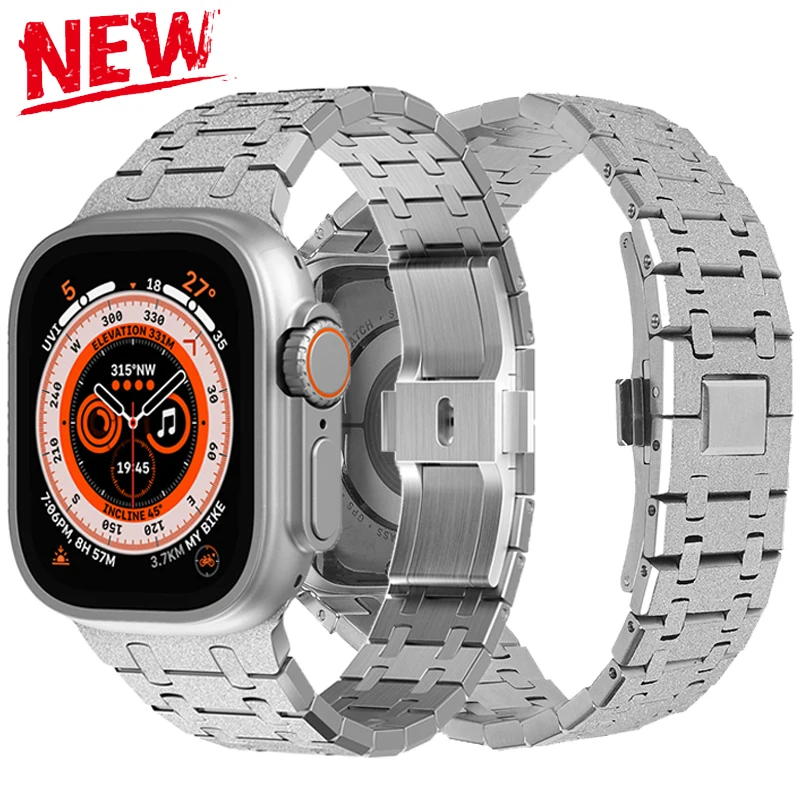 Metal Frost Stainless Steel Strap for Apple Watch Ultra 49mm 45mm 44mm 42mm Band Luxury Bracelet for IWatch 8 7 6 SE 5 4 Correa
Metal Frost Stainless Steel Strap for Apple Watch Ultra 49mm 45mm 44mm 42mm Band Luxury Bracelet for IWatch 8 7 6 SE 5 4 Correa