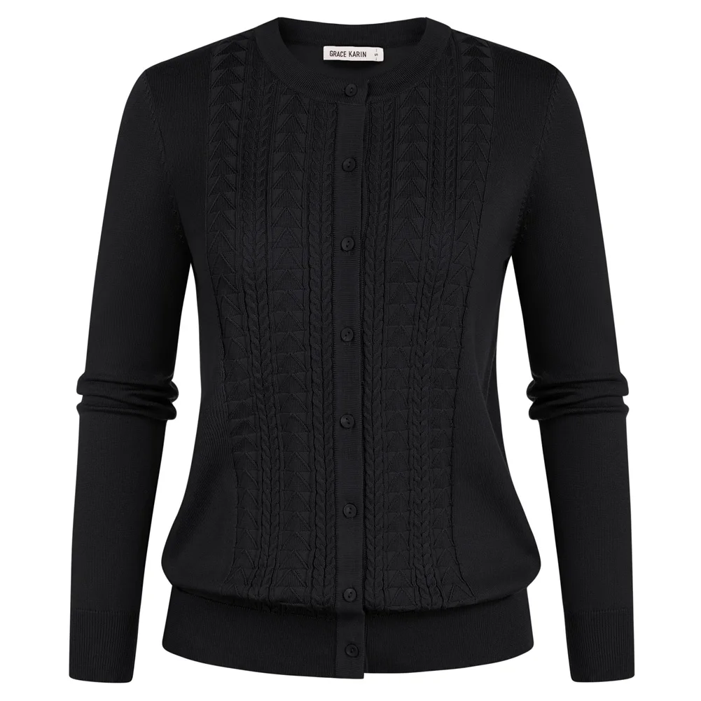 GK Women Basic Coats Textured Cardigan Spring Autumn Long Sleeve Crew Neck Fashion Button-Up Sweater Knitwear
GK Women Basic Coats Textured Cardigan Spring Autumn Long Sleeve Crew Neck Fashion Button-Up Sweater Knitwear