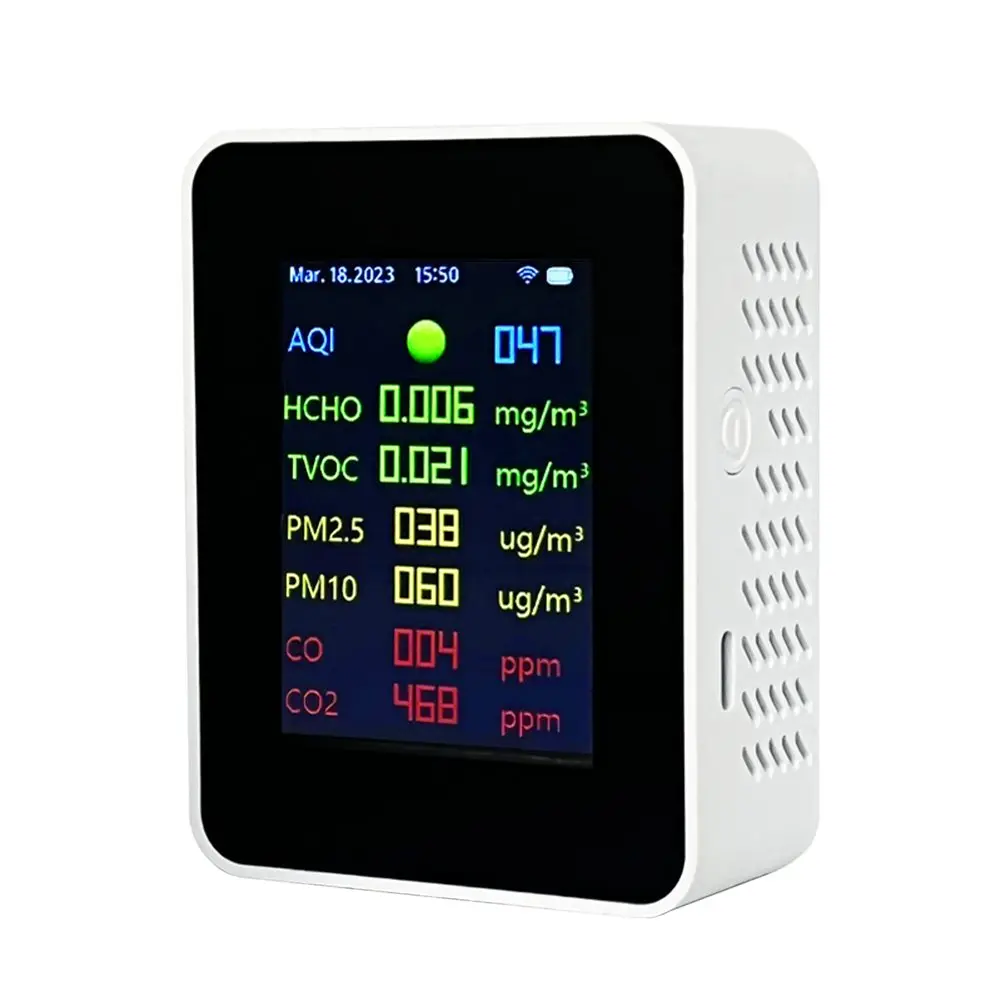 CO2 Tester 9in1 CO2 Durable HCHO High Quality Multifunctional PM2.5 Practical Simple TVOC Temperature Humidity
CO2 Tester 9in1 CO2 Durable HCHO High Quality Multifunctional PM2.5 Practical Simple TVOC Temperature Humidity