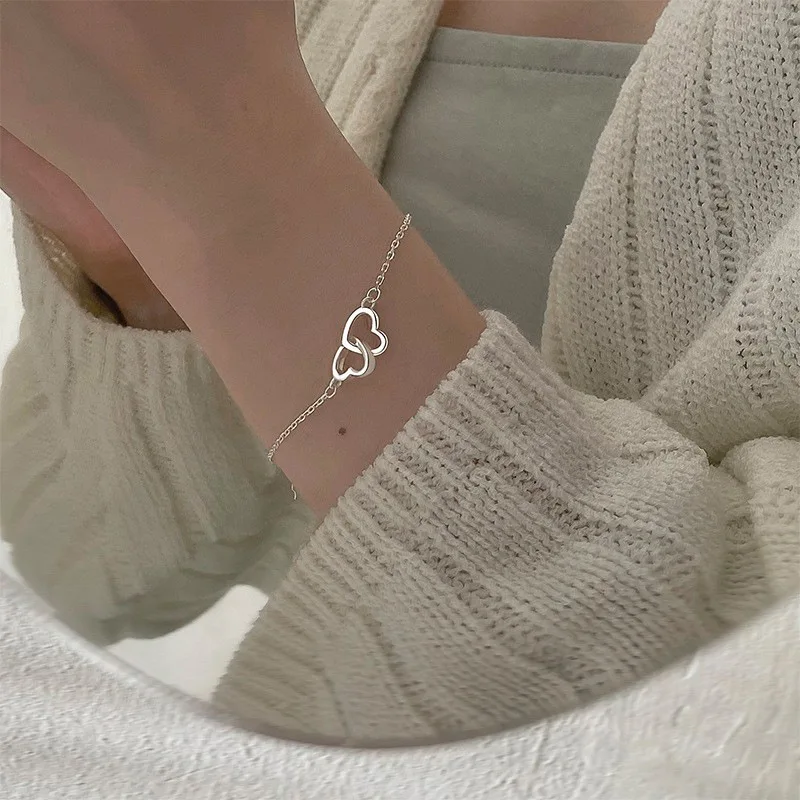 Silver Color Double Heart Bracelet Bangle for Women Fashion Adjustable Bracelets Jewelry Wedding Party Gift 2022 Trendy Gift
Silver Color Double Heart Bracelet Bangle for Women Fashion Adjustable Bracelets Jewelry Wedding Party Gift 2022 Trendy Gift