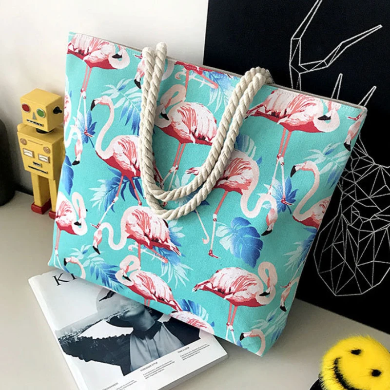 Flamingo Women Simple Shoulder Bags 2022 New Fashion Coarse Cotton Rope Girls Canvas Bag Large Capacity Leisure Bag
Flamingo Women Simple Shoulder Bags 2022 New Fashion Coarse Cotton Rope Girls Canvas Bag Large Capacity Leisure Bag