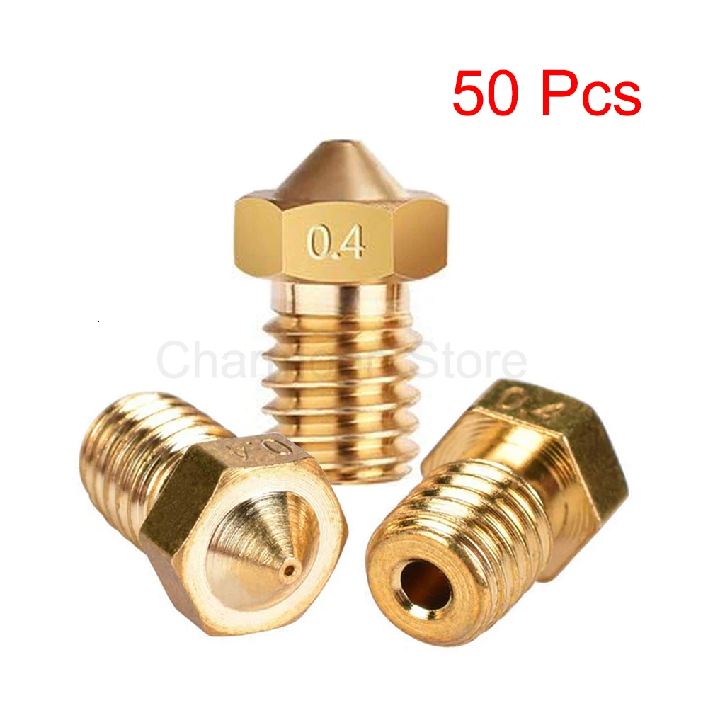 

50 Pcs V5 V6 Nozzle 0.4mm 0.3mm 1.0mm Copper 3d Printers Parts Extruder Threaded 1.75mm Filament Head Brass Nozzles Part