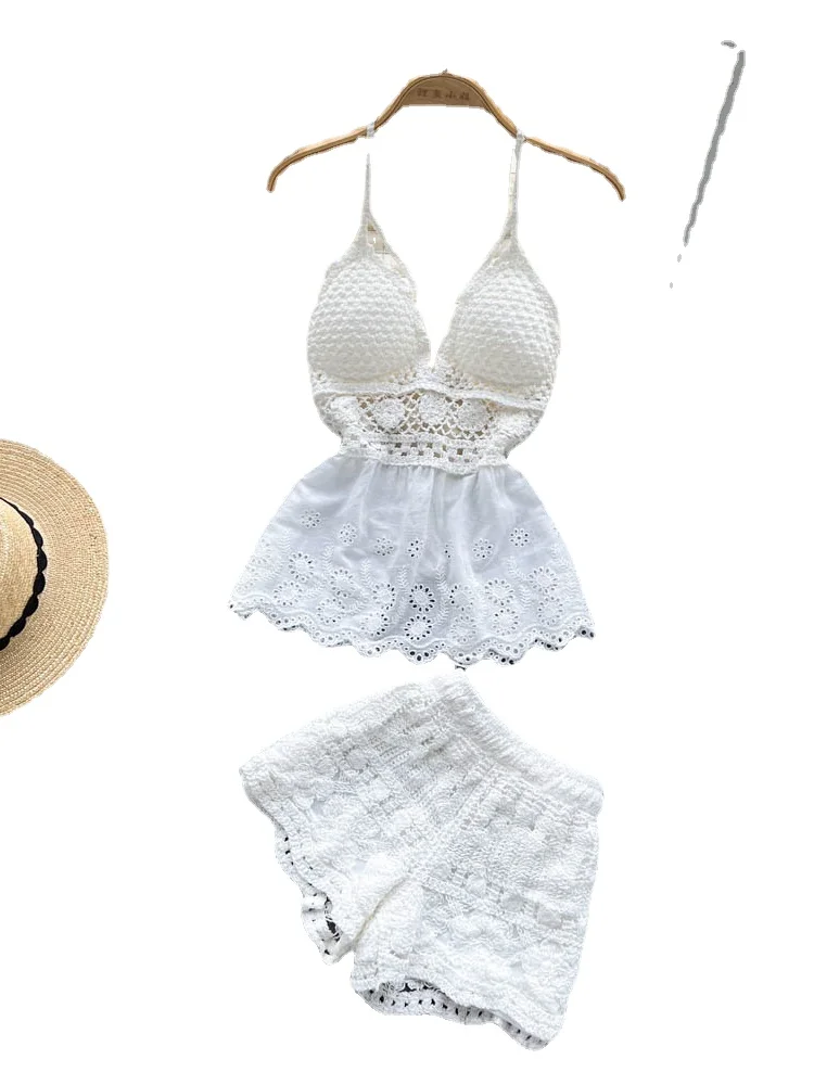 Solid Backless Lace Summer Sets Women 2022 Hollow Out Elastic Waist Sexy Fashion Vacation Slim Casual Two Piece Set party
Solid Backless Lace Summer Sets Women 2022 Hollow Out Elastic Waist Sexy Fashion Vacation Slim Casual Two Piece Set party