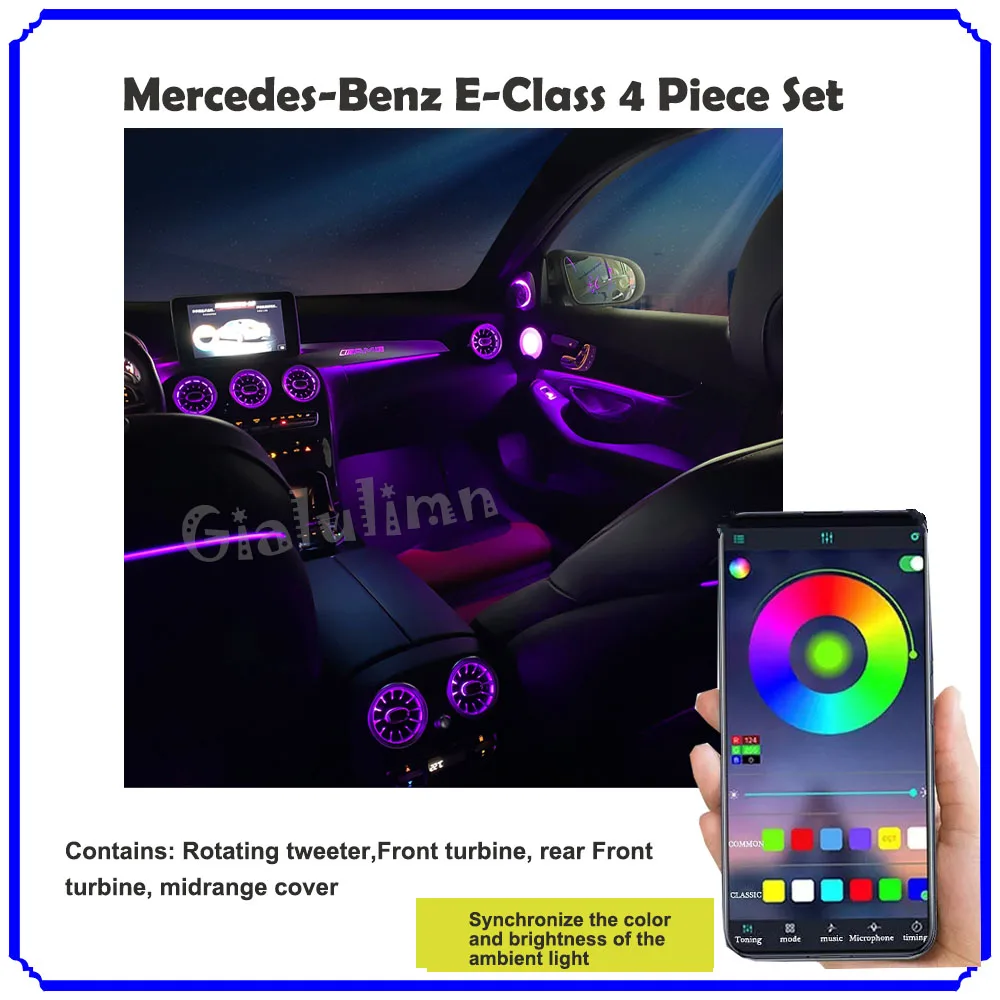 Gialulimn 64 Colors LED Air Vents 3D Rotating Tweeter Speaker For Mercedes Benz W213 E-Class E43 E53 E250 Interior Ambient Light
Gialulimn 64 Colors LED Air Vents 3D Rotating Tweeter Speaker For Mercedes Benz W213 E-Class E43 E53 E250 Interior Ambient Light