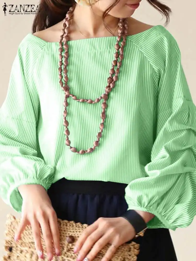 ZANZEA Fashion Women Striped Tops Spring Long Puff Sleeve Blouse Casual Elegant Office Work Blusas Female Party Holiday Tops
ZANZEA Fashion Women Striped Tops Spring Long Puff Sleeve Blouse Casual Elegant Office Work Blusas Female Party Holiday Tops