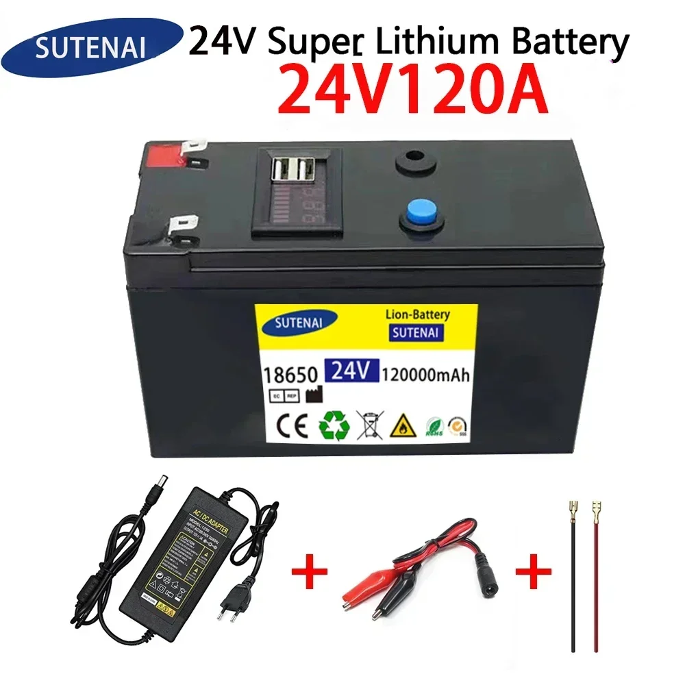 24V Battery 120Ah 18650 lithium battery pack Rechargeable battery for solar energy electric vehicle battery+25.2v2A charger
24V Battery 120Ah 18650 lithium battery pack Rechargeable battery for solar energy electric vehicle battery+25.2v2A charger