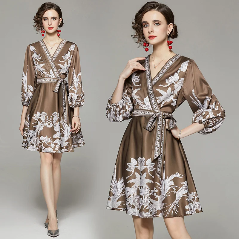 Printed Dress 2022 Puff Sleeve Summer Spring Autumn V-Neck Belt Slim French Dress Fashion Women Vestido Feminino
Printed Dress 2022 Puff Sleeve Summer Spring Autumn V-Neck Belt Slim French Dress Fashion Women Vestido Feminino