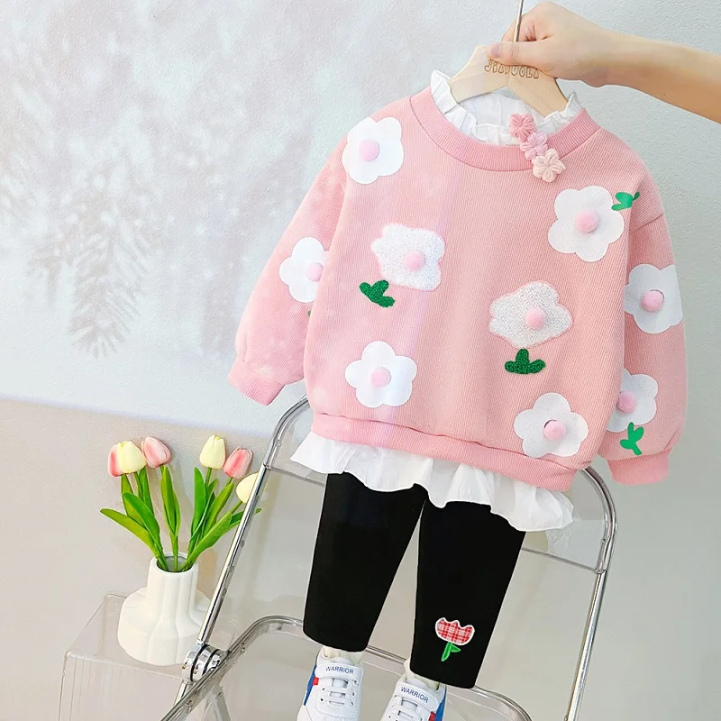 Girls' Plush set new cute girls' baby full print thickened splicing long sleeve two-piece set autumn and winter children's set
Girls' Plush set new cute girls' baby full print thickened splicing long sleeve two-piece set autumn and winter children's set