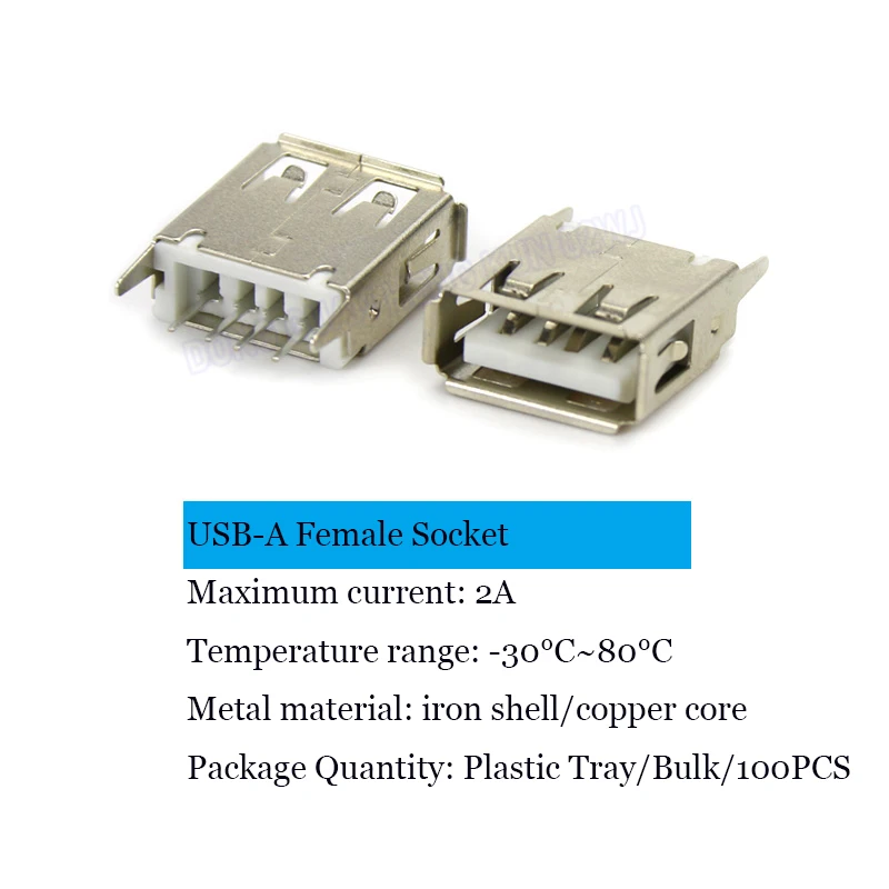 10/20/100 Pcs USB-A 4P In-Line 180° Female Socket Iron Shell Copper Core Crimping 2A Current Charging Data Transmission
10/20/100 Pcs USB-A 4P In-Line 180° Female Socket Iron Shell Copper Core Crimping 2A Current Charging Data Transmission