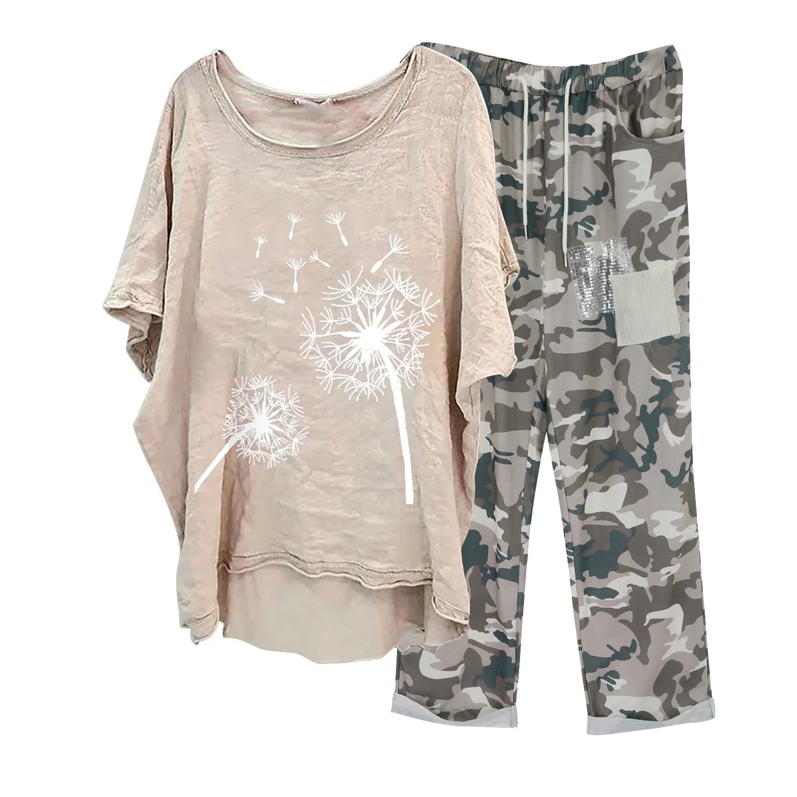 Women Vintage Loose Pantsuit Oversize Top Camouflage Wide Leg Straight Trousers Suit Outdoor Beach Two Piece Tracksuit Outfit
Women Vintage Loose Pantsuit Oversize Top Camouflage Wide Leg Straight Trousers Suit Outdoor Beach Two Piece Tracksuit Outfit