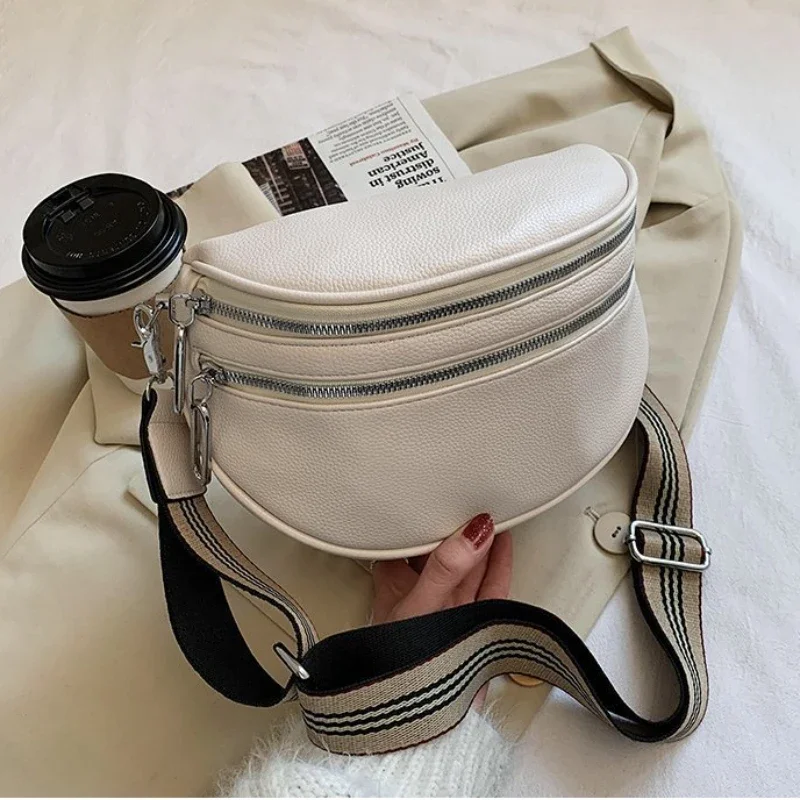 Women Crossbody Fashion Shoulder Bag Wide Strap Soft Leather Female Messenger Bag for Ladies High Quality Semicircle Saddle Bags
Women Crossbody Fashion Shoulder Bag Wide Strap Soft Leather Female Messenger Bag for Ladies High Quality Semicircle Saddle Bags