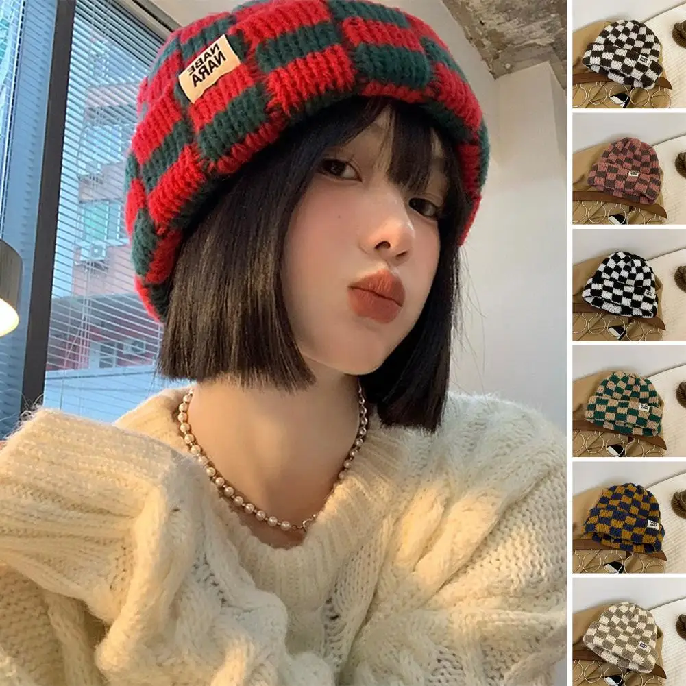 Chessboard Plaid Knit Beanies for Women Winter Korean Ins Niche Big Head Circumference Pullover Hat Japanese Retro Men's Caps
Chessboard Plaid Knit Beanies for Women Winter Korean Ins Niche Big Head Circumference Pullover Hat Japanese Retro Men's Caps