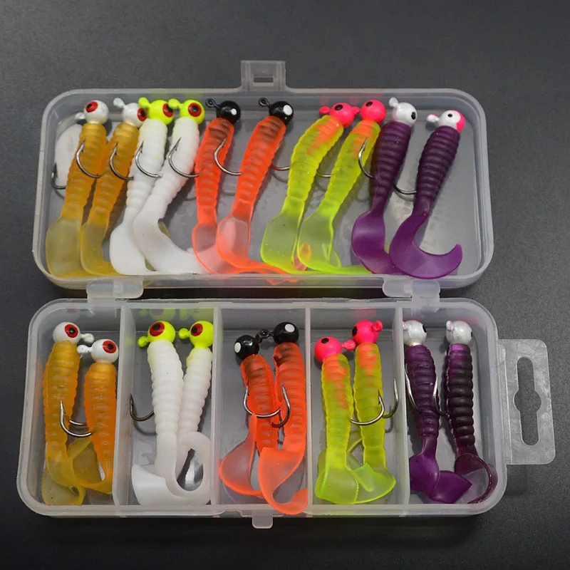 Fishing Soft Lure Kit 2.4g 3.5g Jig Head Hook Worm Bait 16-20 Pieces Set Artificial Lures Beginner
Fishing Soft Lure Kit 2.4g 3.5g Jig Head Hook Worm Bait 16-20 Pieces Set Artificial Lures Beginner