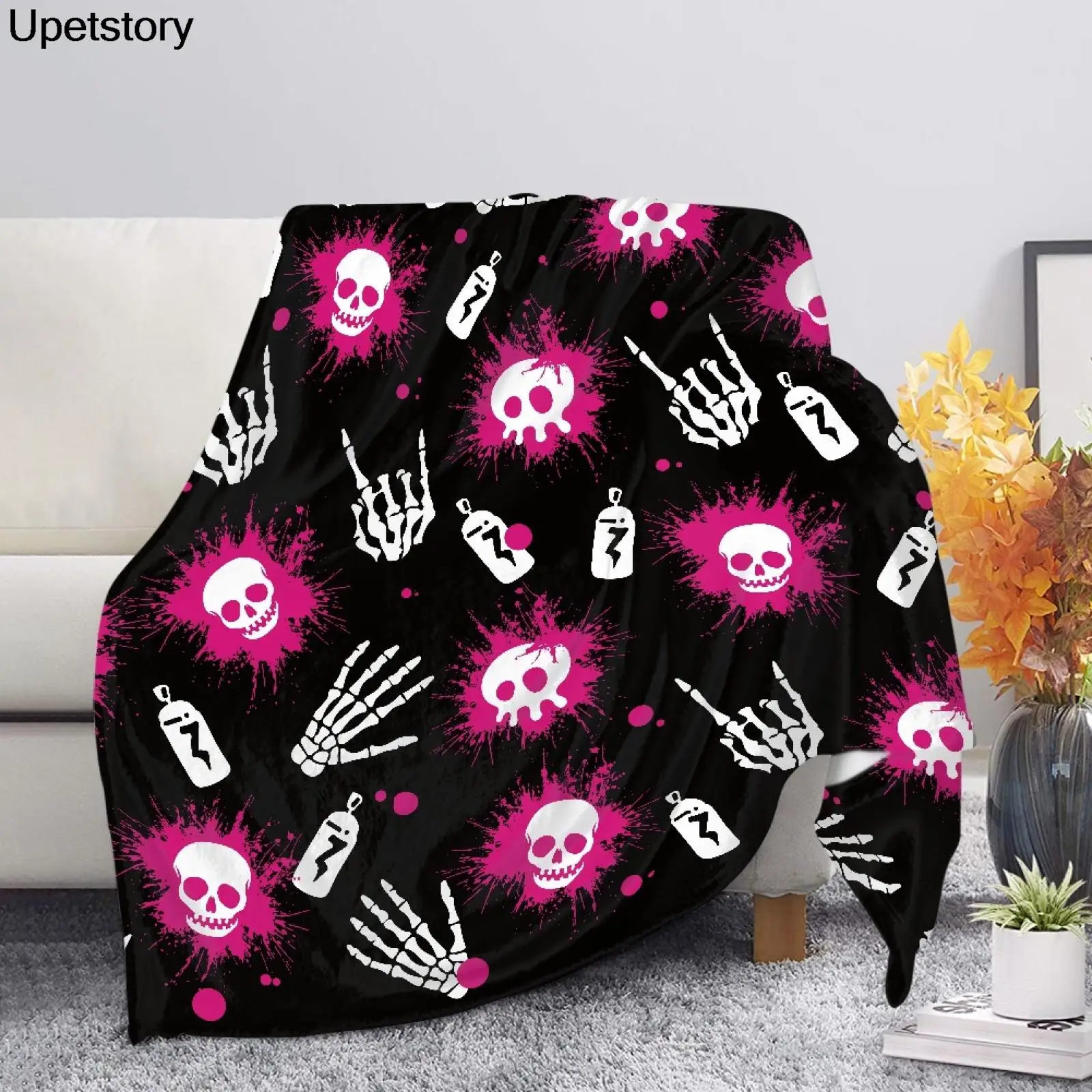 Пушистое одеяло для кровати Upetstory с принтом в виде черного черепа, зимнее теплое одеяло большого размера
Пушистое одеяло для кровати Upetstory с принтом в виде черного черепа, зимнее теплое одеяло большого размера