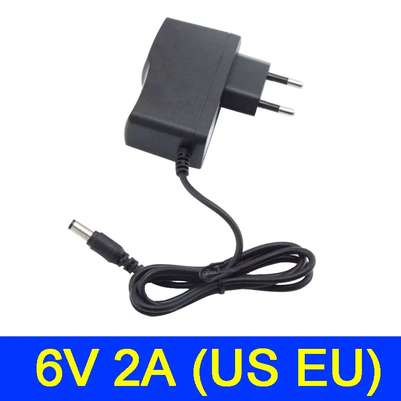 

AC 100V-240V DC Power supply Adapter plug Converter 6V 2A 2000ma For LED Strip Light CCTV Charger Switch 5.5x2.5mm US/EU plug Q