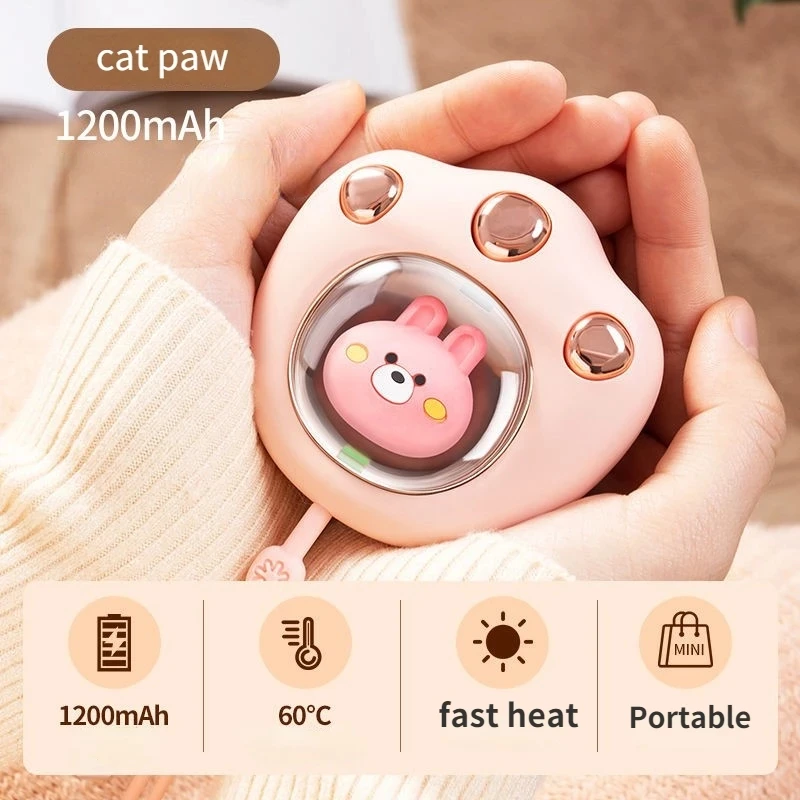 1200mAh Electric Hand Warmer USB Rechargeable LED Heater Quick Heating Pocket Mini Hand Heater Cute Cat Claw Winter Hand Warmer 
1200mAh Electric Hand Warmer USB Rechargeable LED Heater Quick Heating Pocket Mini Hand Heater Cute Cat Claw Winter Hand Warmer