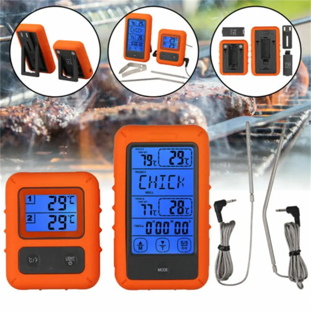 Kitchen Digital Meat Cooking Thermometer Wireless Remote Control With 2 Probes For Oven Bbq Grill Cooking Temperature Meter
Kitchen Digital Meat Cooking Thermometer Wireless Remote Control With 2 Probes For Oven Bbq Grill Cooking Temperature Meter