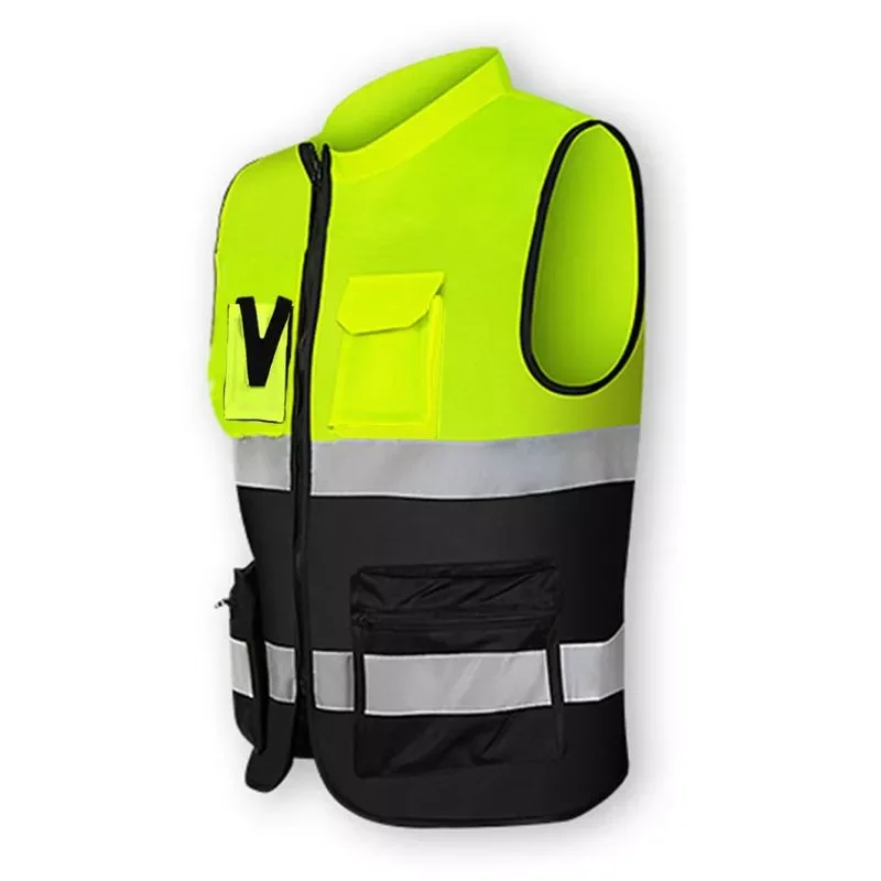 Multi-pockets High Visibility Zipper Front Safety Vest with Reflective Strips
Multi-pockets High Visibility Zipper Front Safety Vest with Reflective Strips
