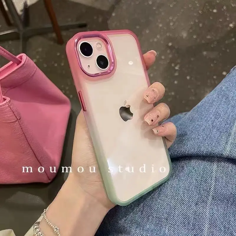 Upscale colorful gradient border iPhone13pro max Apple 12 mobile phone case 11 transparent xr female xs anti-fall X
Upscale colorful gradient border iPhone13pro max Apple 12 mobile phone case 11 transparent xr female xs anti-fall X