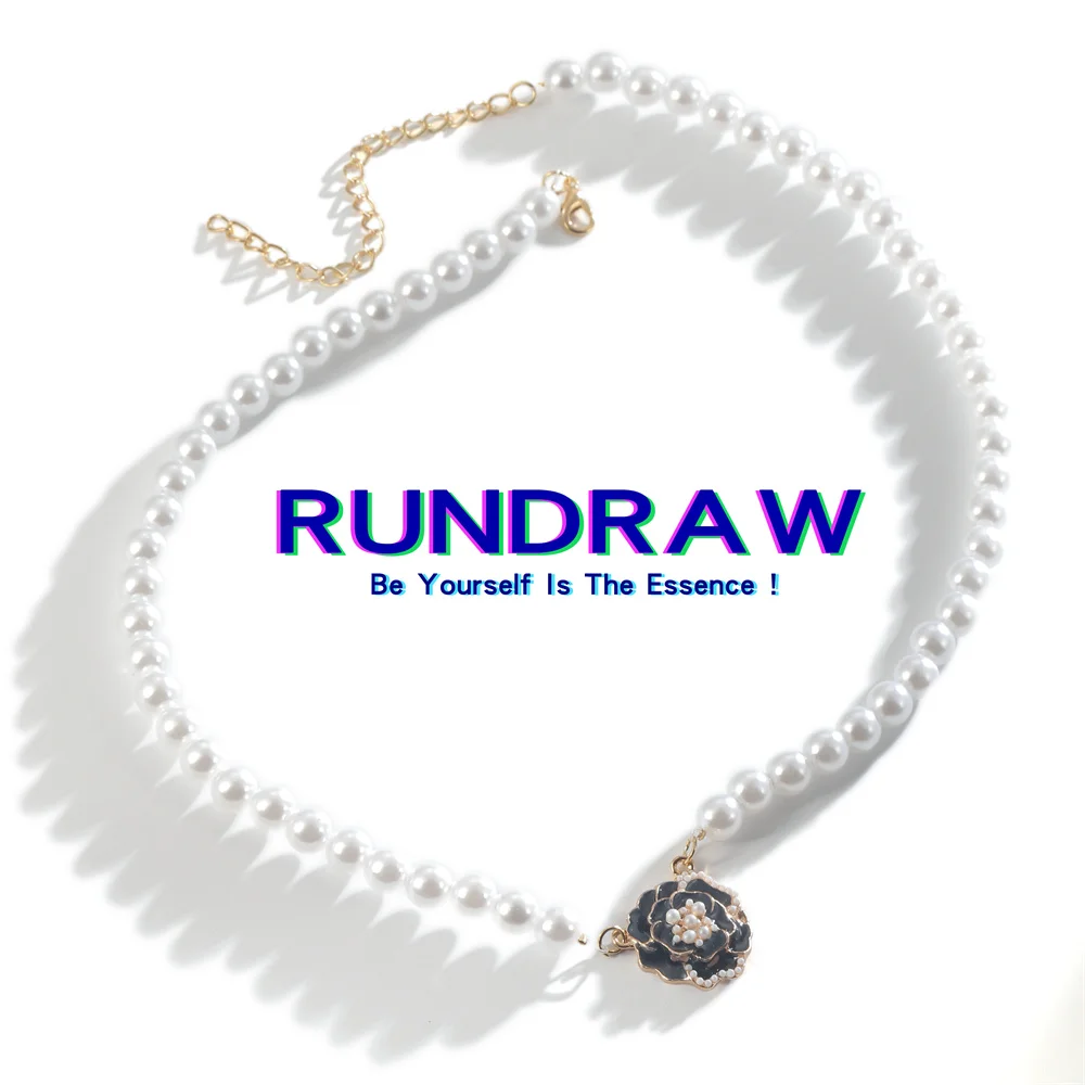 Rundraw Fashion Gold Color Women Black Camellia Pearl Necklace Titanium Steel Chain Party Gifts Necklace
Rundraw Fashion Gold Color Women Black Camellia Pearl Necklace Titanium Steel Chain Party Gifts Necklace