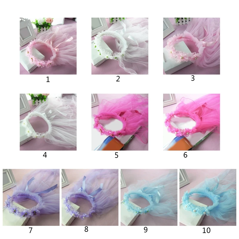 Romantic Wedding Flower Girls Veil Pleated Flower Crown Girls Bride Veil with Ribbon Long Tulle Veil Party Photography Props
Romantic Wedding Flower Girls Veil Pleated Flower Crown Girls Bride Veil with Ribbon Long Tulle Veil Party Photography Props