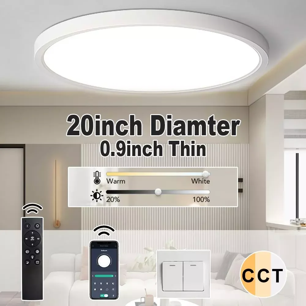 NEW 20Inch Ceiling Lamps LED Lights For Living Room Bedroom Kitchen Smart Indoor Light Fixture Ultrathin Brightness Dimmable Lus
NEW 20Inch Ceiling Lamps LED Lights For Living Room Bedroom Kitchen Smart Indoor Light Fixture Ultrathin Brightness Dimmable Lus
