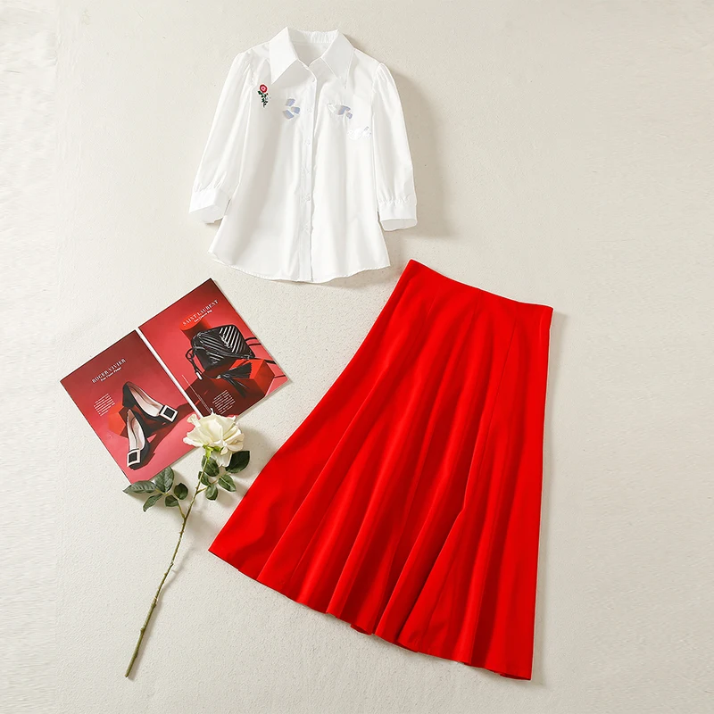 MIUXIMAO 2022 High Quality Spring&Summer Elegant Set Long Sleeve Lapel Print Pleated Skirt Fashion Two Piece Set Women Vestide
MIUXIMAO 2022 High Quality Spring&Summer Elegant Set Long Sleeve Lapel Print Pleated Skirt Fashion Two Piece Set Women Vestide