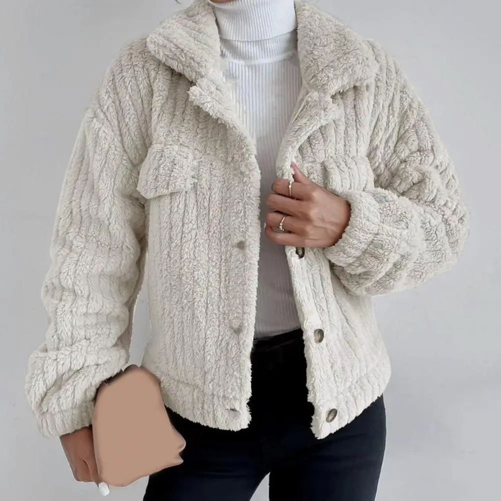 Hot!Women Winter Coat Single-breasted Buttons Cardigan Turn-down Collar Lapel Thick Warm Plush Soft Autumn Jacket for Outdoor
Hot!Women Winter Coat Single-breasted Buttons Cardigan Turn-down Collar Lapel Thick Warm Plush Soft Autumn Jacket for Outdoor