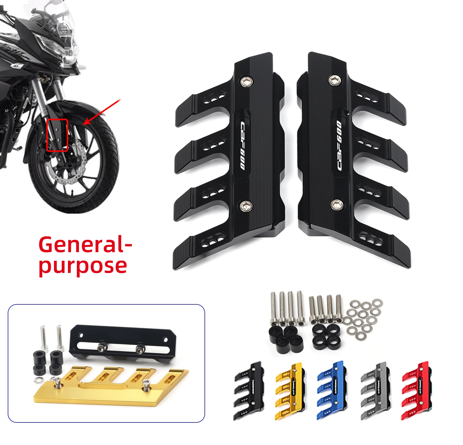 For HONDA CBF600 CBF600S CBF190R Motorcycle Mudguard Front Fork Protector Guard Block Front Fender Anti-fall Slider Accessories
For HONDA CBF600 CBF600S CBF190R Motorcycle Mudguard Front Fork Protector Guard Block Front Fender Anti-fall Slider Accessories
