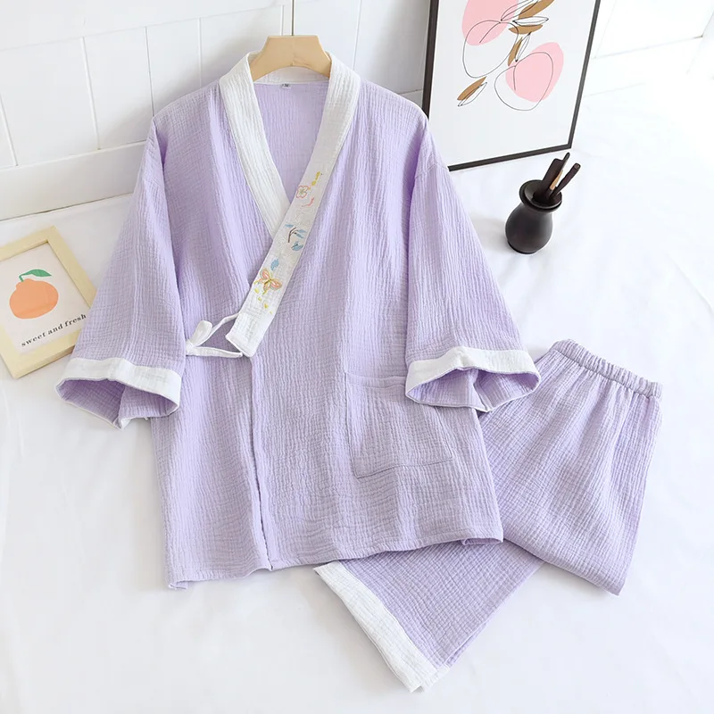 Women Embroidery Kimono Pajamas Sets 2PCS Sexy Cardigan Bathrobe Pyjamas Suit Sleepwear Cotton Nightwear Casual M-XL Home Wear
Women Embroidery Kimono Pajamas Sets 2PCS Sexy Cardigan Bathrobe Pyjamas Suit Sleepwear Cotton Nightwear Casual M-XL Home Wear