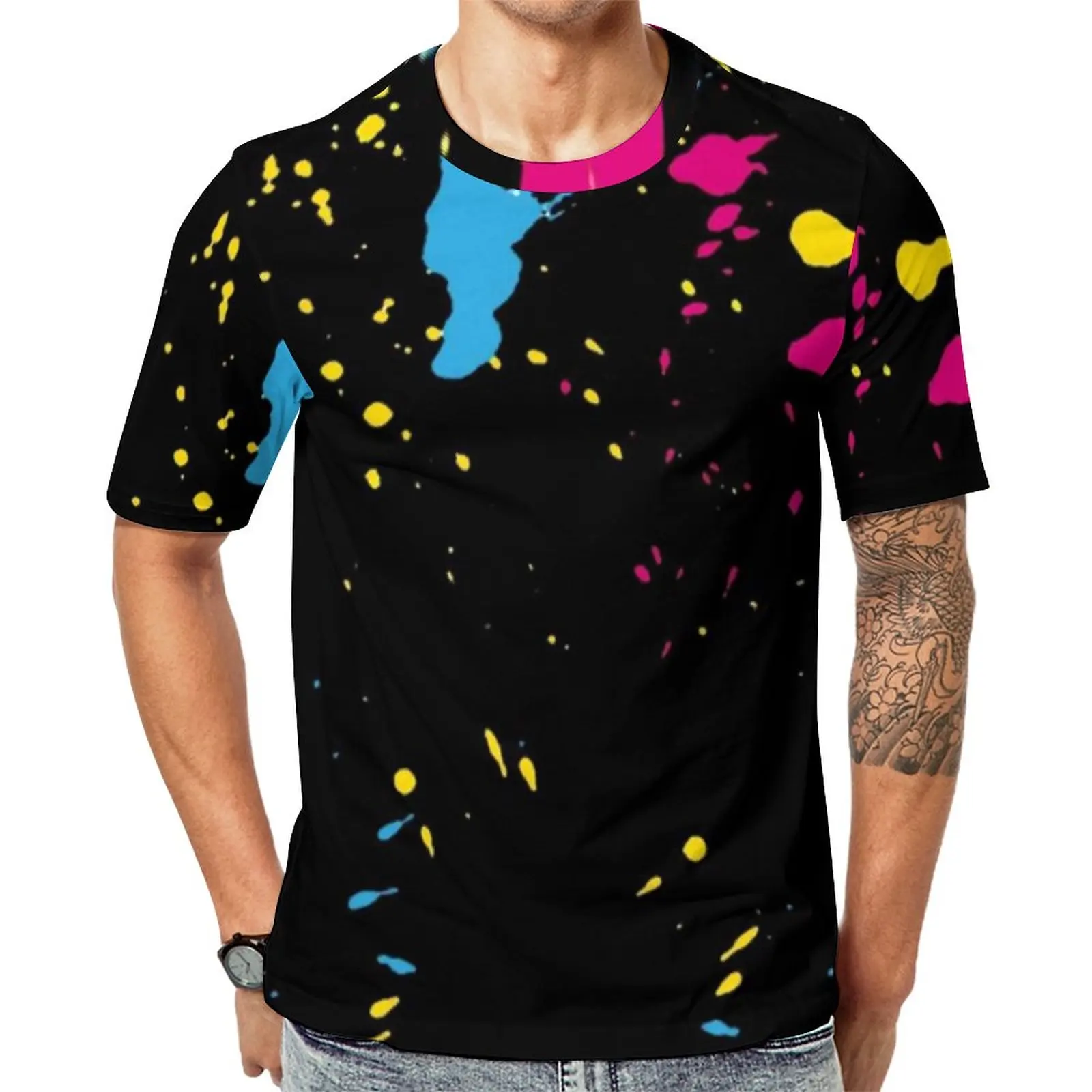 80S Paint Splash T-Shirt Graffiti Colorful Print Funny T Shirts O-Neck Vintage Tee Shirt Summer Men Printed Top Tees Plus Size
80S Paint Splash T-Shirt Graffiti Colorful Print Funny T Shirts O-Neck Vintage Tee Shirt Summer Men Printed Top Tees Plus Size