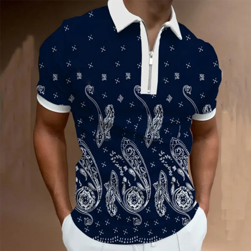 Fashion Luxury Men's Clothing Polo Shirts Casual Golf Club Print Short Sleeve Tee Shirt Men Turn-Down Collar Zipper Polos Tops
Fashion Luxury Men's Clothing Polo Shirts Casual Golf Club Print Short Sleeve Tee Shirt Men Turn-Down Collar Zipper Polos Tops