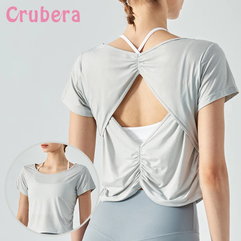 CRUBERA Summer Breathable Hollow Out Beautiful Back Short Sleeve Women's Running Fitness Yoga Short Sports T-Shirt
CRUBERA Summer Breathable Hollow Out Beautiful Back Short Sleeve Women's Running Fitness Yoga Short Sports T-Shirt