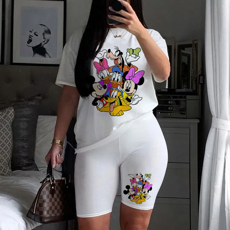 2022 Disney's New Harajuku Minnie Cartoon Print Pattern Simple Summer Solid Color Ladies Two-piece Short Jogging T-shirt Suit
2022 Disney's New Harajuku Minnie Cartoon Print Pattern Simple Summer Solid Color Ladies Two-piece Short Jogging T-shirt Suit