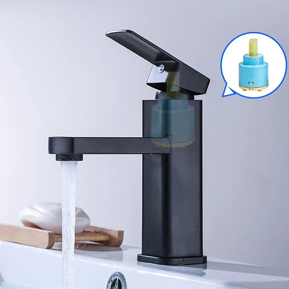 Basin Sink Bathroom Faucet Deck Mounted Hot & Cold Mixer Tap Water Basin Mixer Taps Matte Black Lavatory Sink Tap Single Handle
Basin Sink Bathroom Faucet Deck Mounted Hot & Cold Mixer Tap Water Basin Mixer Taps Matte Black Lavatory Sink Tap Single Handle