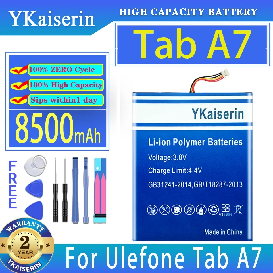 Запасной аккумулятор ykaisсеребрин 8500 мАч для Ulefone Tab A7, батареи для ноутбуков
Запасной аккумулятор ykaisсеребрин 8500 мАч для Ulefone Tab A7, батареи для ноутбуков