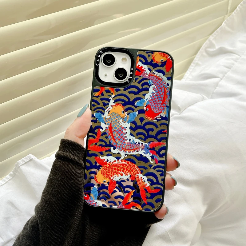 Luxury Fashion Japanese Koi Fish Swallow Mirror Phone Case For iPhone 11 12 13 Pro Xs Max Xr X 7 8 Puls SE Shockproof Soft Cover
Luxury Fashion Japanese Koi Fish Swallow Mirror Phone Case For iPhone 11 12 13 Pro Xs Max Xr X 7 8 Puls SE Shockproof Soft Cover