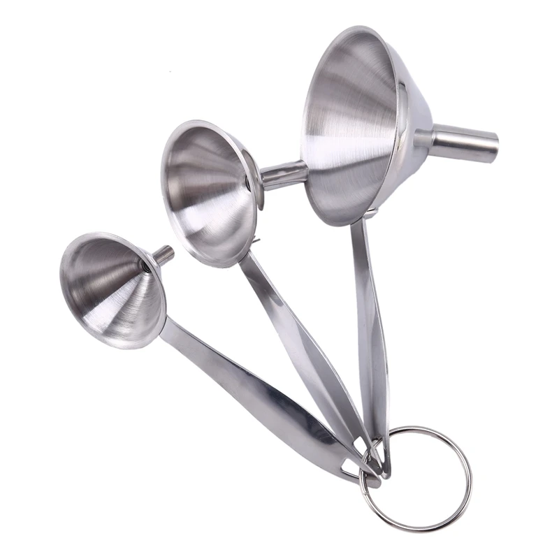 Kitchen Funnels, Stainless Steel Funnel Set, Thick Collapsible Small Medium Large Funnels With Long Handle To Grip(Set Of 3, Sil
Kitchen Funnels, Stainless Steel Funnel Set, Thick Collapsible Small Medium Large Funnels With Long Handle To Grip(Set Of 3, Sil